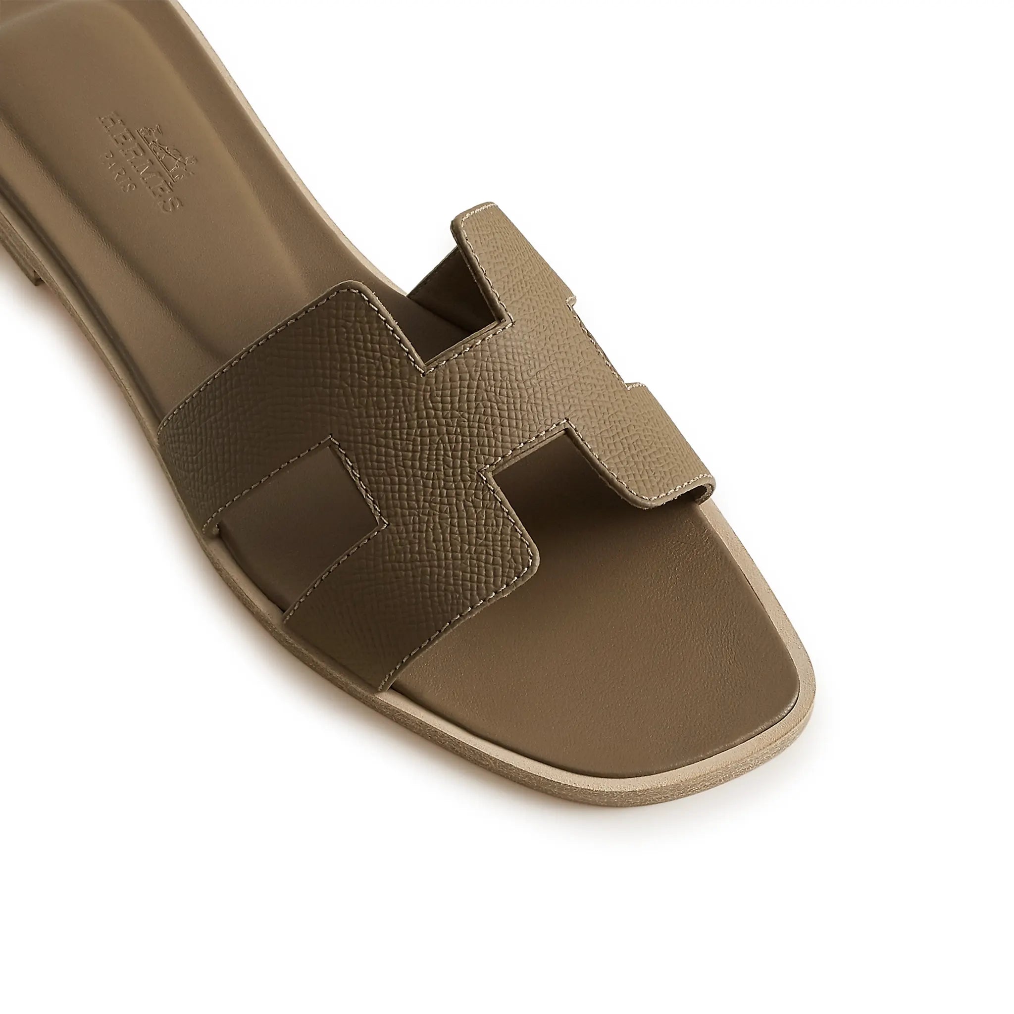 Upper View of Hermès Paris Oran Étoupe Sandal